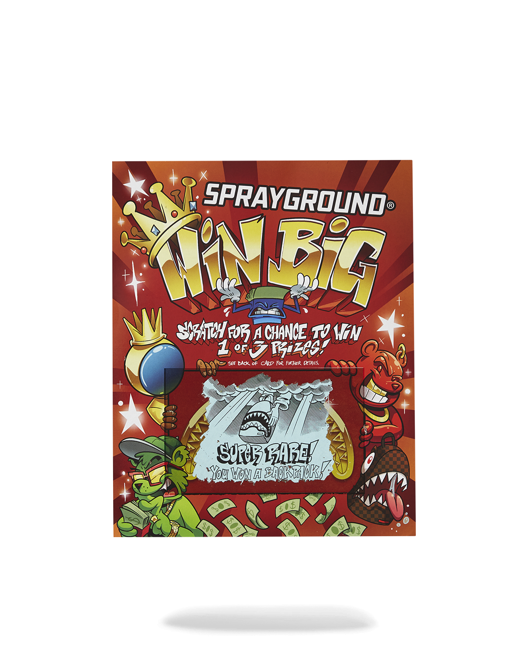 SCRATCH OFF PLAYING CARD - WIN A BACKPACK, MONEYBEAR OR LUGGAGE!